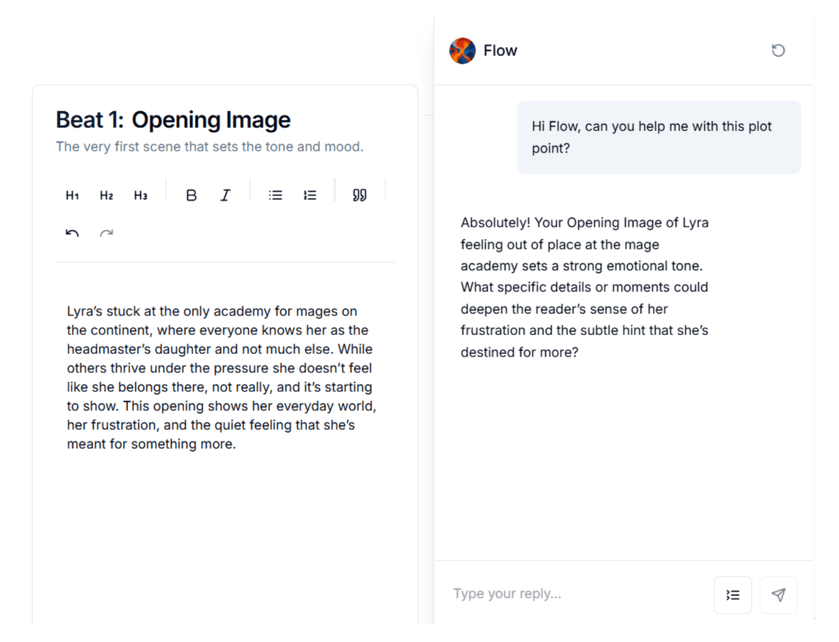 Story Flow chat interaction screenshot